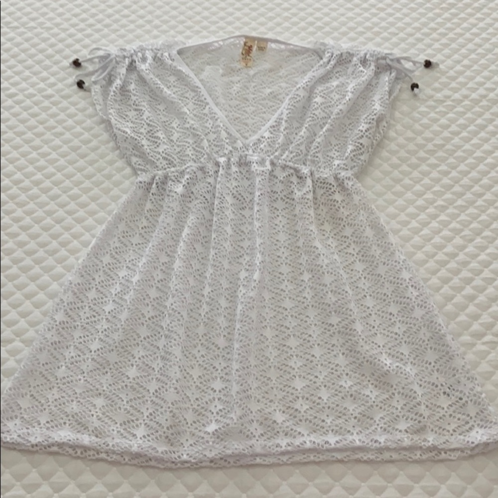 Miken bright white swim coverup!